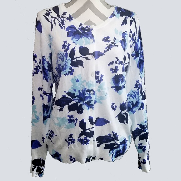 George Floral Cardigan Sweater 2 Xxl 